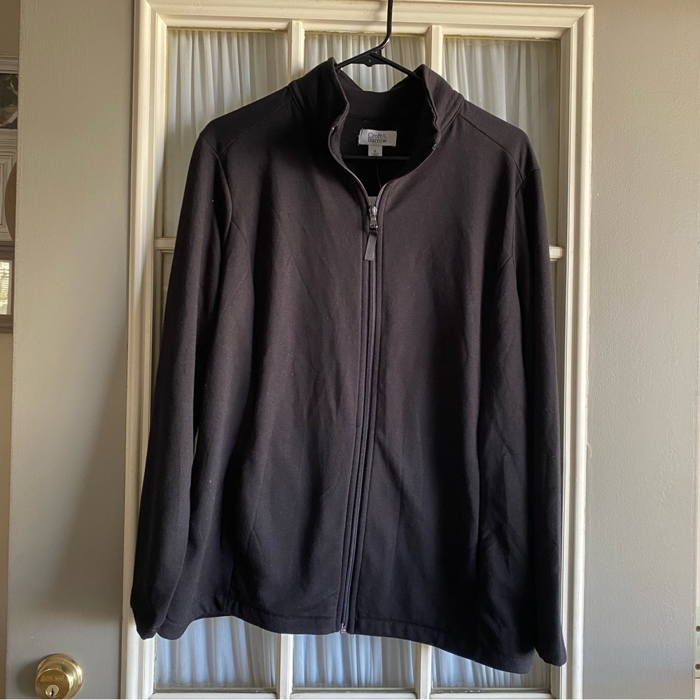 NWT Croft & Barrow black fleece Zipup jacket